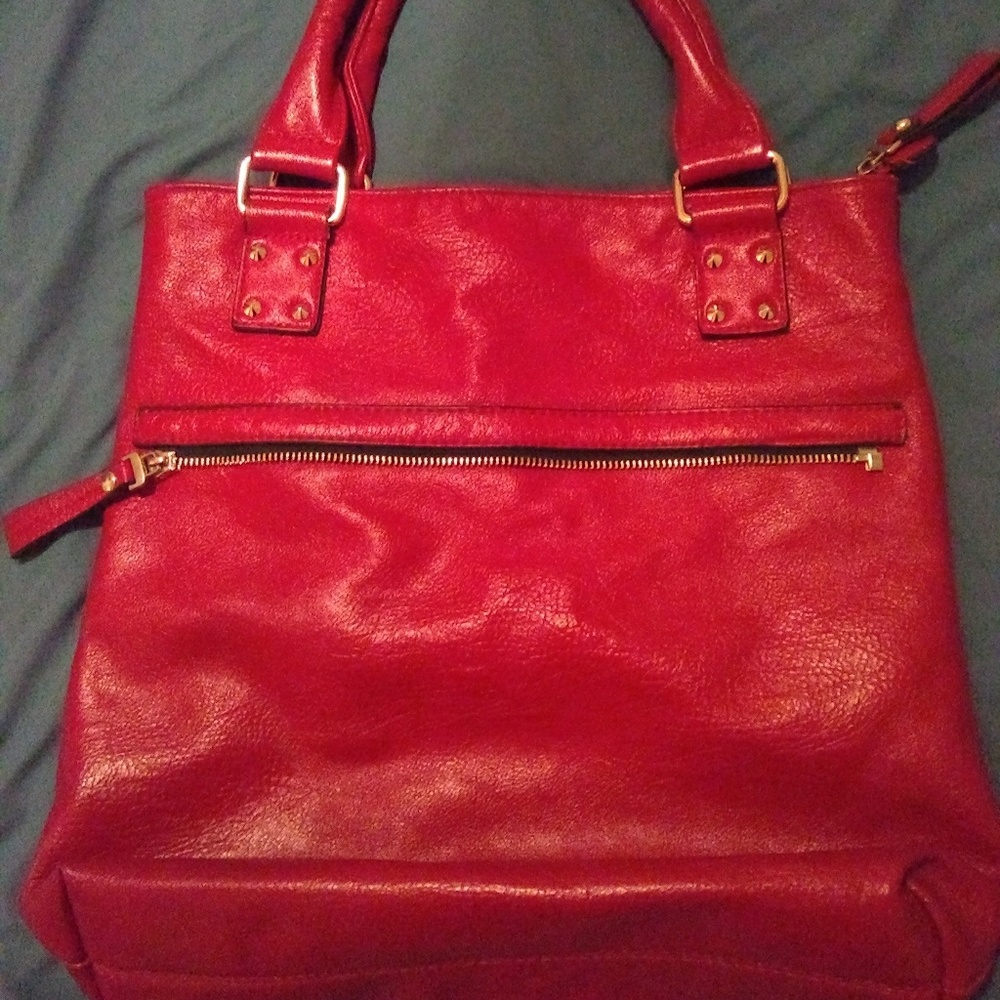 Leather studded tote